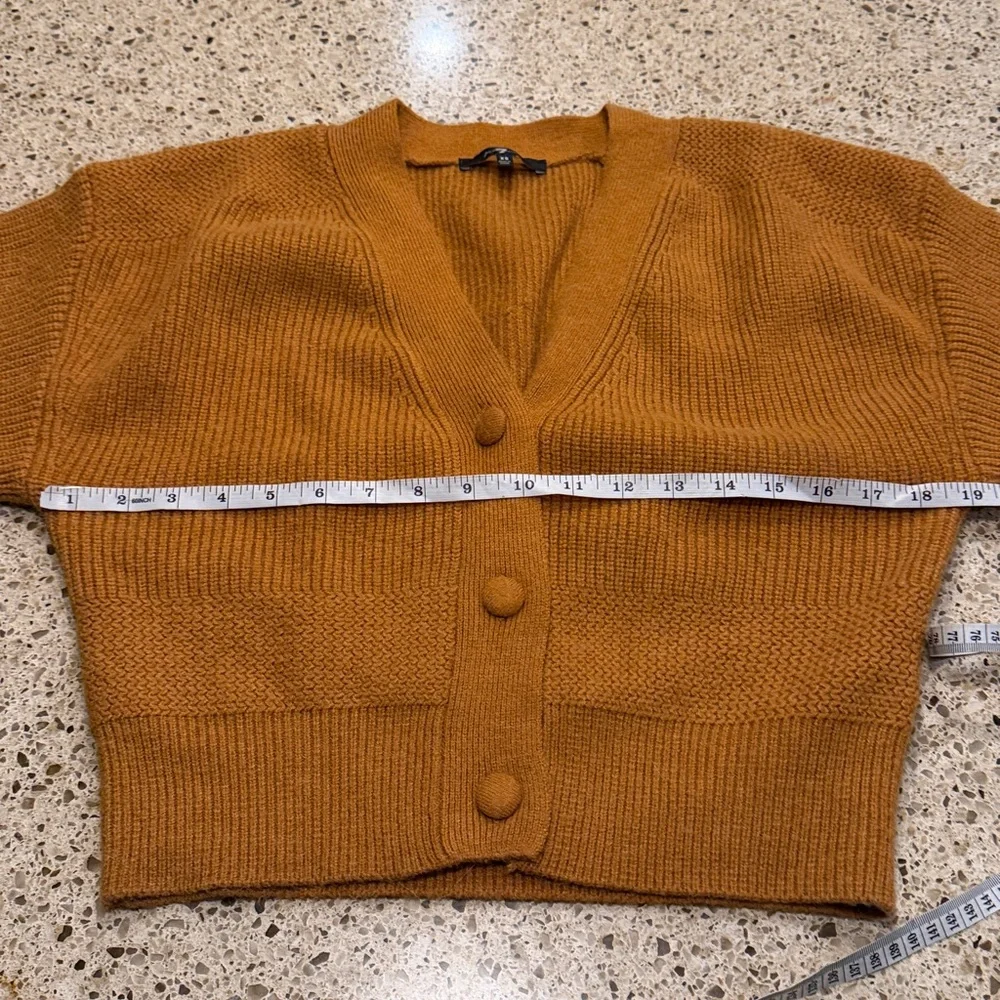 7 For All Mankind Cropped Button Front Orange Brown Cardigan In Size XS